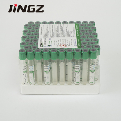 13 * 75mm Green Top Lithium Heparin Tube 4 ml أنابيب الدم للاختبارات البيوكيميائية