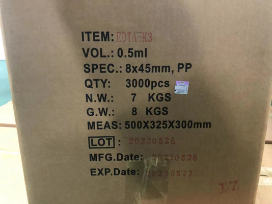 غير فراغ مايكرو EDTA أنابيب الأطفال micros PP 0.25ml
