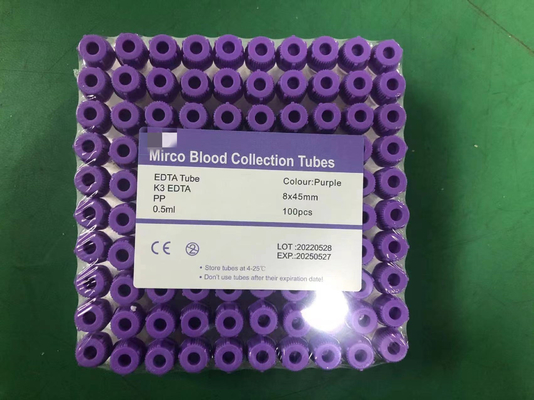 غير فراغ مايكرو EDTA أنابيب الأطفال micros PP 0.25ml