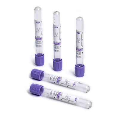 PET Glass K2 EDTA Tube Purple Vacuum 16 * 100mm لفحوصات أمراض الدم
