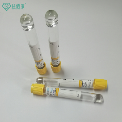 أنبوب جل الجلطة المنشط باللون الأصفر مقاس 16 * 100 مم Vacuum لجمع الدم