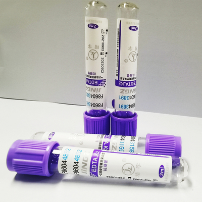 13 * 75mm K3 EDTA Blood Collection Tube Lavender Top Vacuum