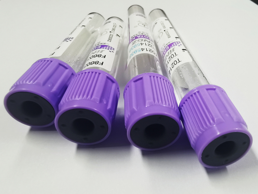 13 * 75mm K3 EDTA Blood Collection Tube Lavender Top Vacuum