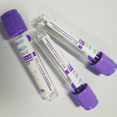 فراغ طبي K3 EDTA قارورة لافندر أعلى أنبوب جمع الدم ISO13485 مارك