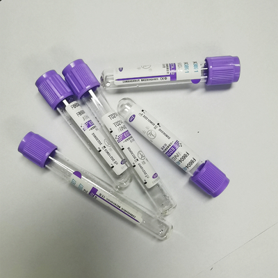 13 * 75mm K3 EDTA Blood Collection Tube Lavender Top Vacuum