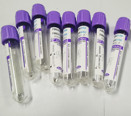 فراغ طبي K3 EDTA قارورة لافندر أعلى أنبوب جمع الدم ISO13485 مارك