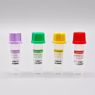 Heparin Vacuum Micro Blood Collection Tube 0.5ml PP 8 * 45mm للاستخدام الفردي