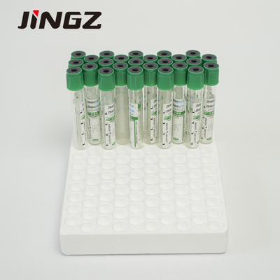 13 * 75mm Green Top Lithium Heparin Tube 4 ml أنابيب الدم للاختبارات البيوكيميائية