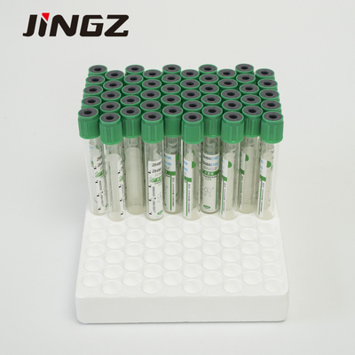 13 * 75mm Green Top Lithium Heparin Tube 4 ml أنابيب الدم للاختبارات البيوكيميائية