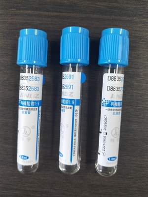 أنبوب لجمع الدم من سيترات الصوديوم الأزرق 1.8ml-4.5ml