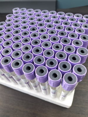 أنبوب K2 EDTA المعتمد من قبل CE الأرجواني الغطاء العلوي الطبية أنبوب لجمع الدم النوع 1ml-10ml