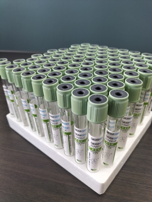 أنبوب لجمع الدم الطبي 2ml-10ml أنبوب اختبار الدم الأخضر الخفيف مع غطاء الضغط