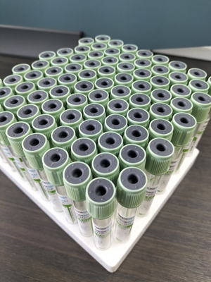 أنبوب لجمع الدم الطبي 2ml-10ml أنبوب اختبار الدم الأخضر الخفيف مع غطاء الضغط