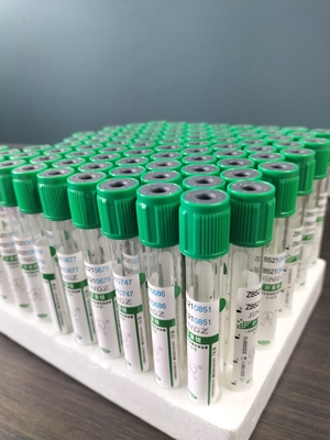 الغطاء الأخضر 2ml-10ml أنبوب هيبارين الصوديوم لإنتاج الدم الطبي أنبوب اختبار