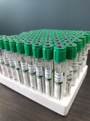 الغطاء الأخضر 2ml-10ml أنبوب هيبارين الصوديوم لإنتاج الدم الطبي أنبوب اختبار