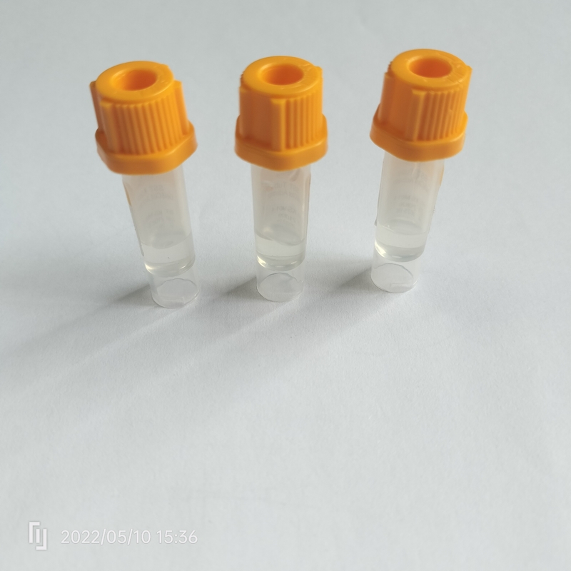 أنابيب جمع الدم ذات الغطاء الأصفر البيوكيميائي PP 0.5ml جل فاصل أنابيب الدم